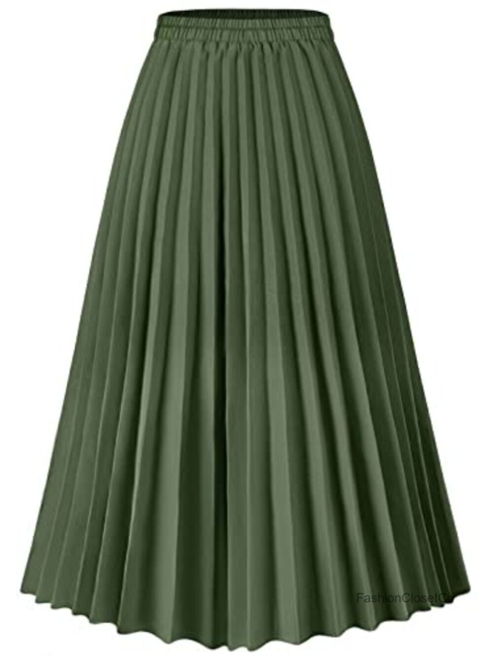 Women's Leopard Print Midi Skirt High Waisted Pleated A-Line Flared